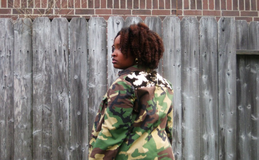 Camouflage and Sequin Jacket M7365